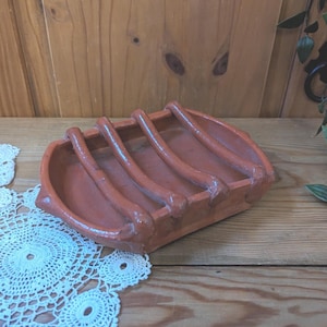 Vintage Portuguese Handmade Clay Terracotta Sausage Roaster