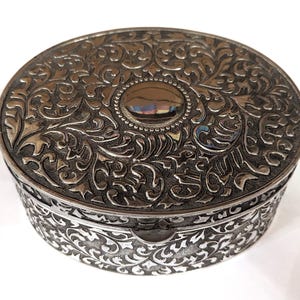 Vintage Silver Plated Repousse Jewellery Box