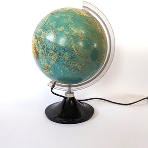Vintage Italian World Globe Desktop Lamp