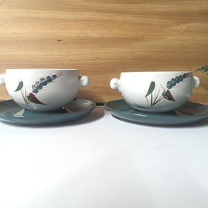Vintage Denby Greenwheat soup bowls x 2