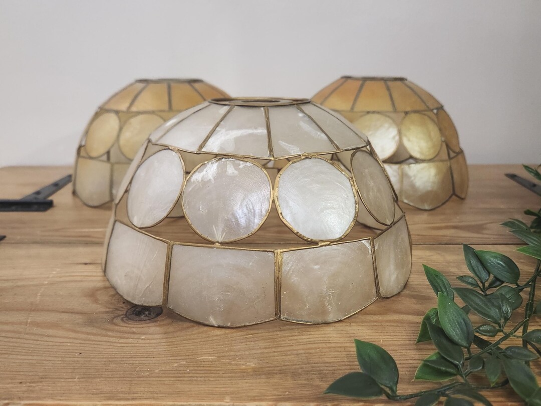 Set of 3 Capiz Shell Lightshades - Etsy