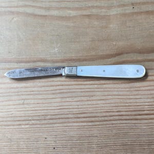 Vintage Solid Silver Mother of Pearl Penknife