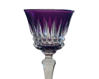 1930s Baccarat Crystal Buckingham Hand Blown Colored Cut Glass Amethyst Blue Green Orange or Yellow