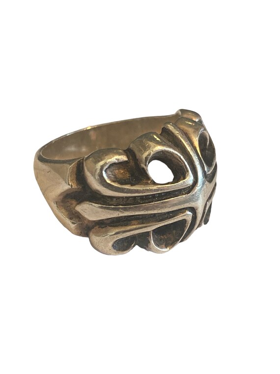 Vintage 1960s Sterling Silver Tribal Ring Mexico