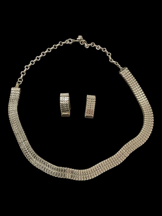 1960s West Germany Aluminum Brutalist Necklace and