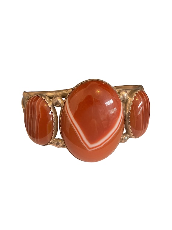 Handsome Red Banded Agate Sterling Silver Native A