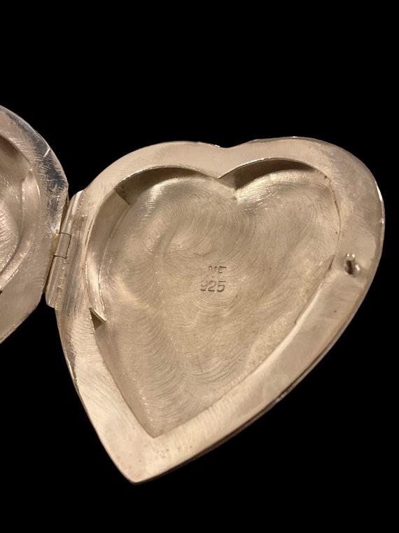 Large Sterling Silver 925 Heart Locket No Engravi… - image 4
