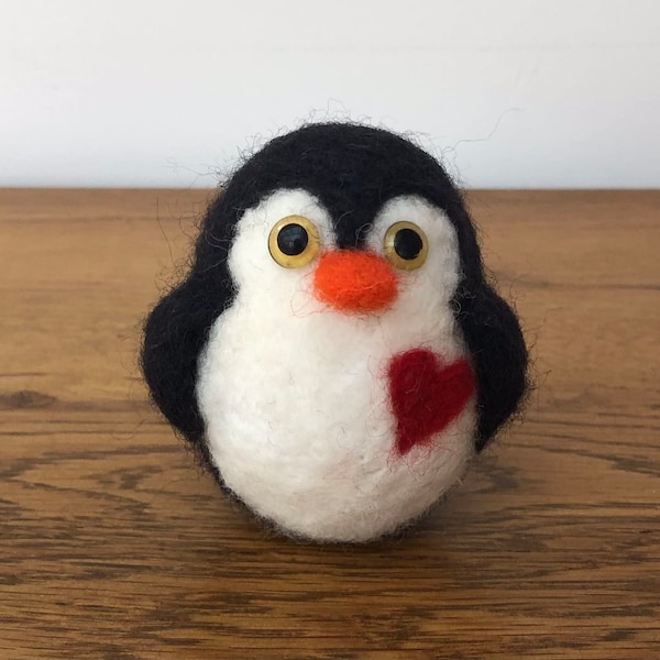 Wibbly Wobbly needlefelted penguin, ideal to encourage you to never give up!