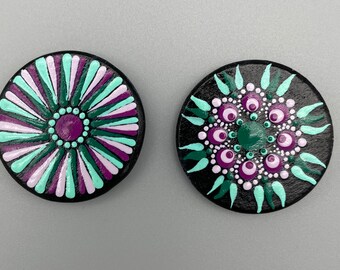 Handpainted Mandala Refrigerator Magnets