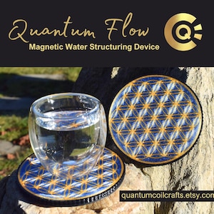 Quantum Flow Magnetic Water Structuring Device | Sacred Geometry Art, Flower of Life Plate, Magnetized Water, Structured Living Water