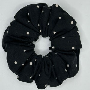 Soft Black Knit with White Polka-dot!