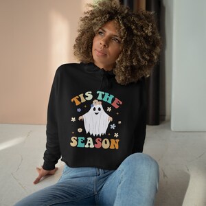 Spooky Crop Hoodie, Halloween Sweatshirt für Frauen, Herbst Sweatshirt, Herbst Sweatshirt, Süßer Halloween Hoodie
