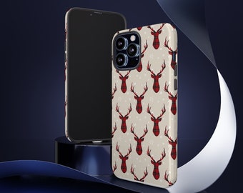 Reindeer Cell Phone Case Tough Case Impact-Resistant Shell, Matte Finish for iPhones, Xmas Phone Case, Christmas Phone Case