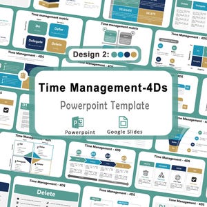 4 DS de modèle PowerPoint de gestion du temps, matrice d'Eisenhower, matrice de gestion du temps, méthodes de gestion du temps, stratégies de gestion du temps
