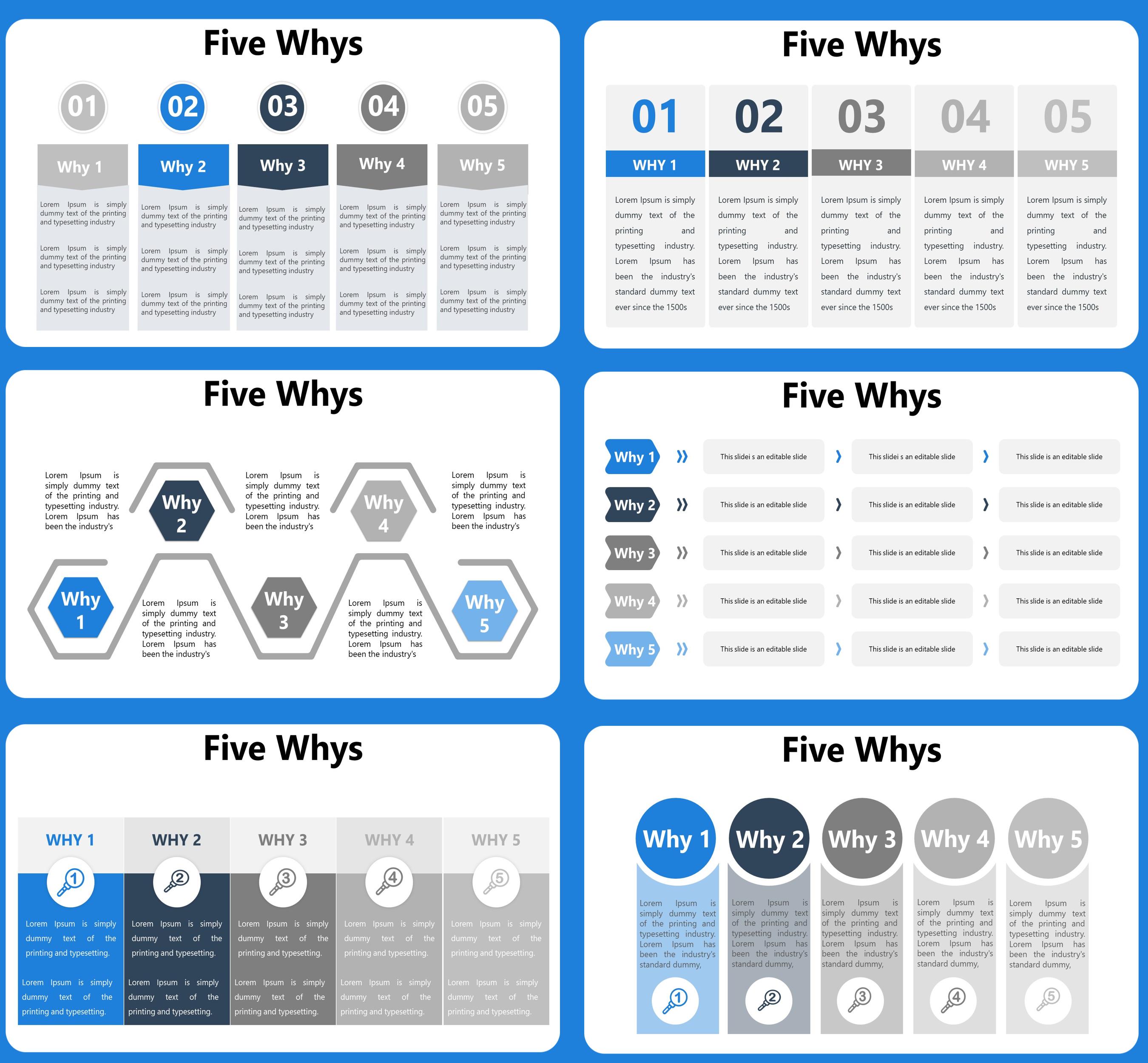 5 Whys Powerpoint Template, 5 Whys Root Cause Analysis, 5 Whys Analysis ...
