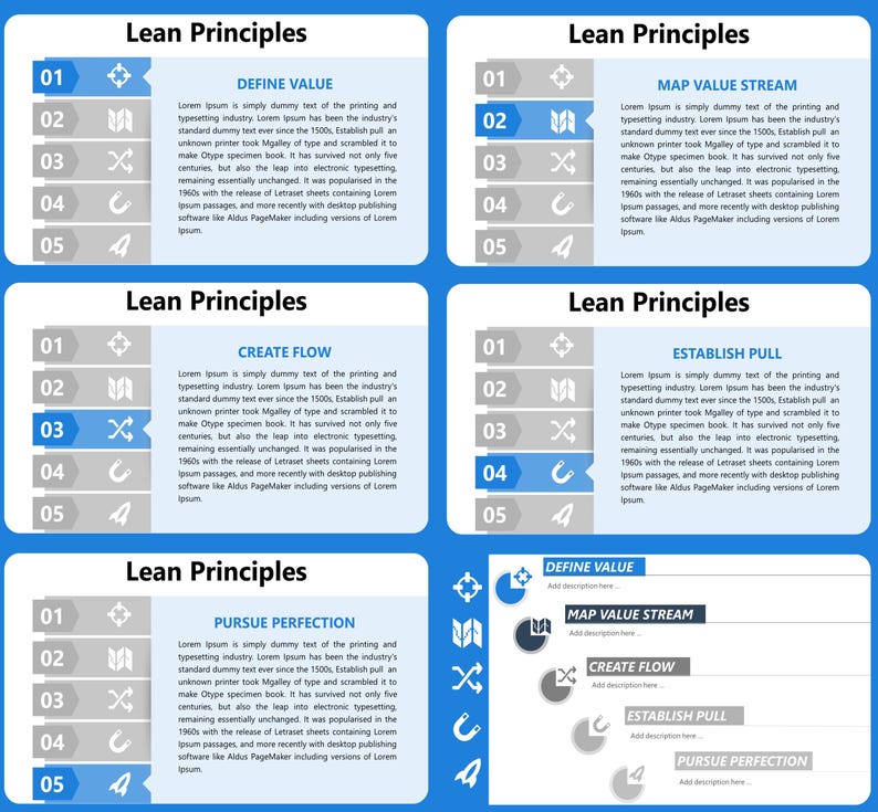 Lean Visual Definition Lean Principles Powerpoint Template, Lean Manufacturing Principles ...