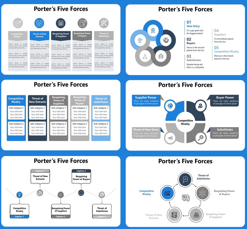 Porter’s Five Forces Powerpoint Template, Porter’s Five Forces Analysis ...
