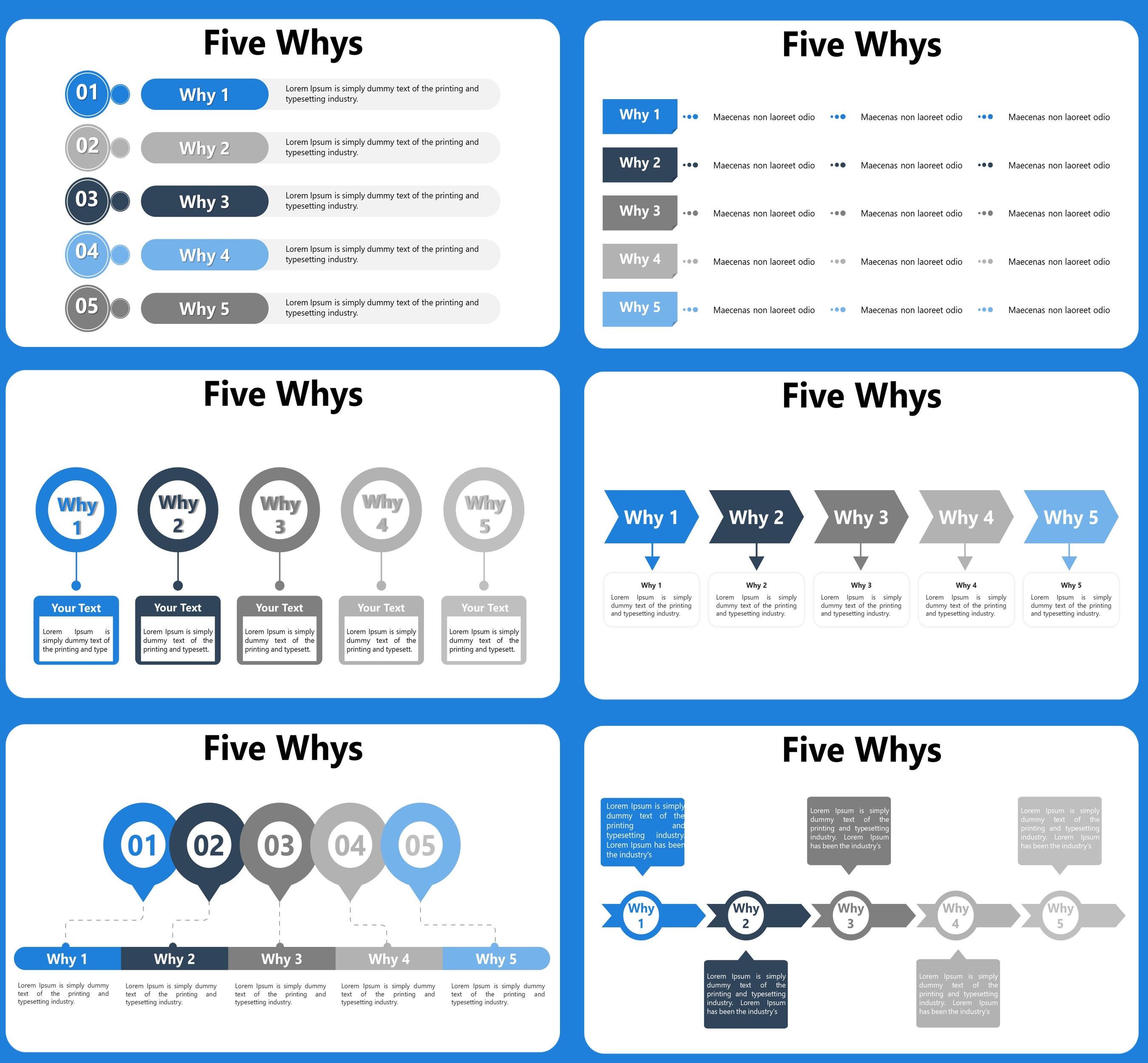 5 Whys Powerpoint Template, 5 Whys Root Cause Analysis, 5 Whys Analysis ...