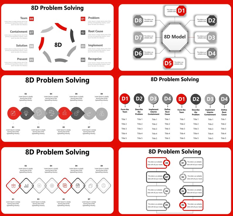 8D Problem Solving Powerpoint Template, Problem Solving Template, 8D ...