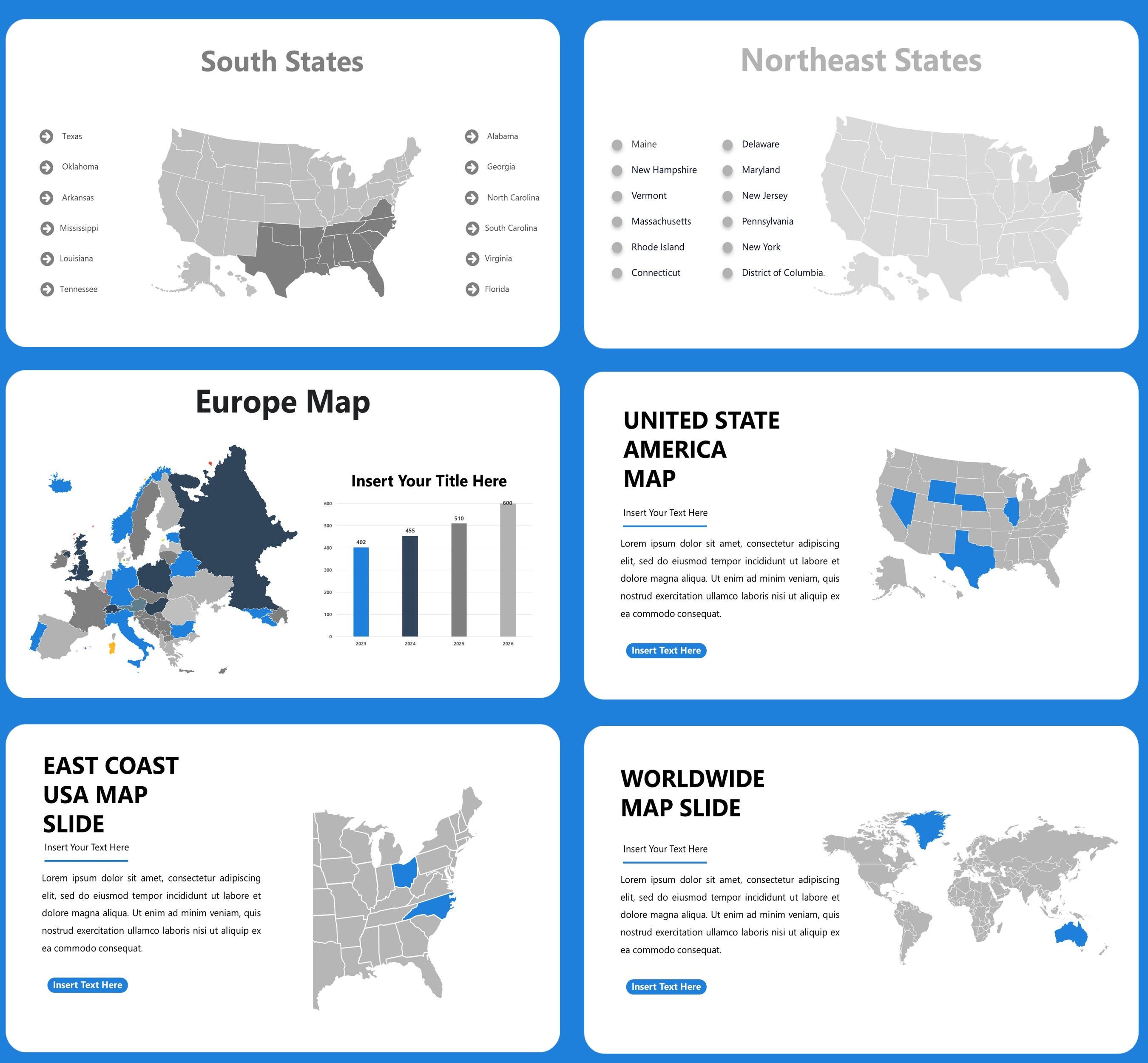 Editable Maps Powerpoint, World Map Powerpoint, Editable Map Usa ...