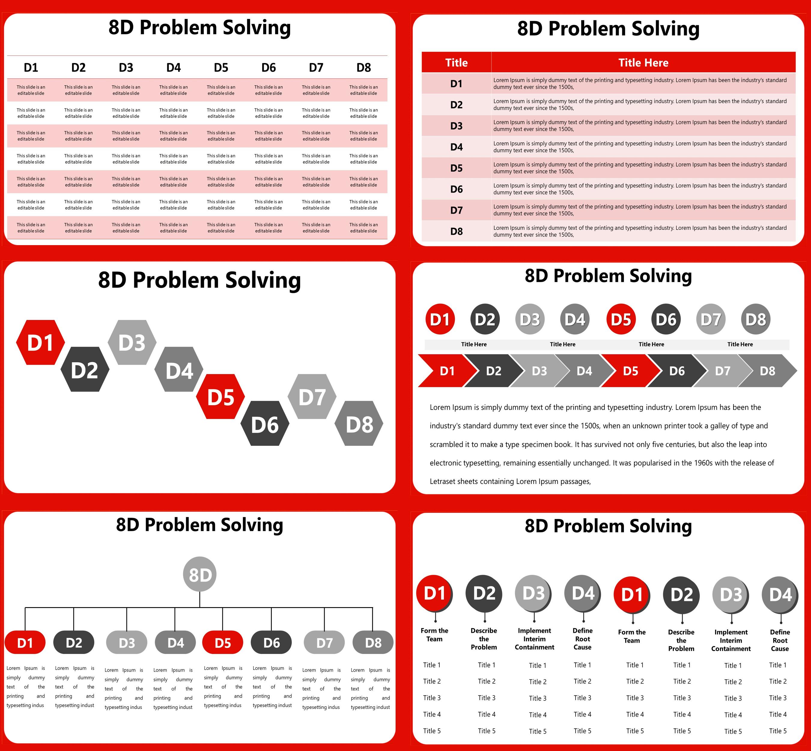 8D Problem Solving Powerpoint Template, Problem Solving Template, 8D ...