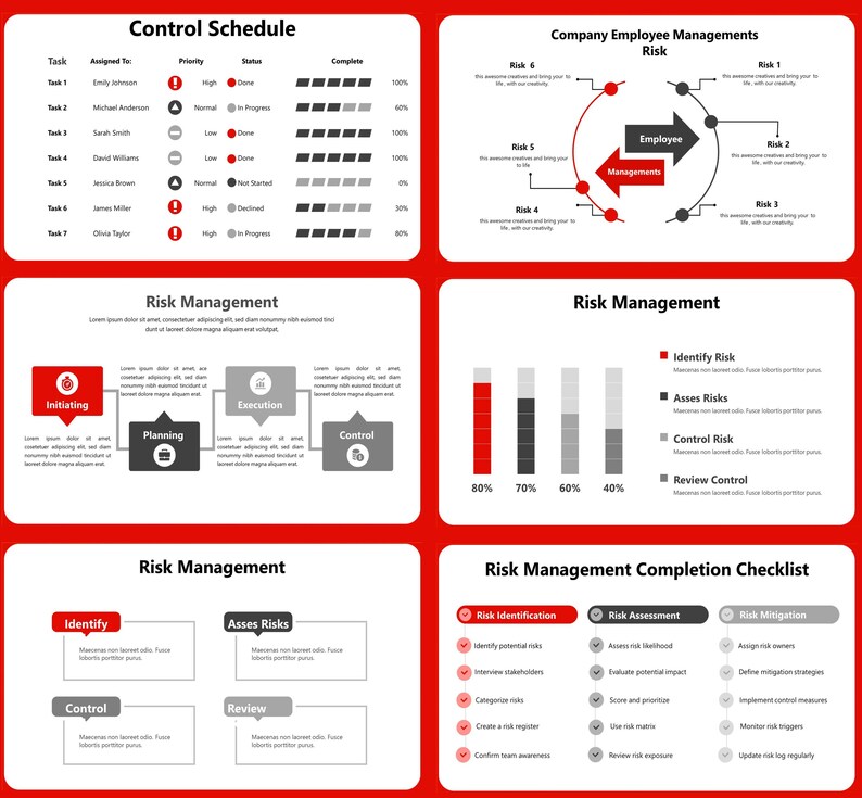 Risk Management Powerpoint Template, Enterprise Risk Management, Risk ...