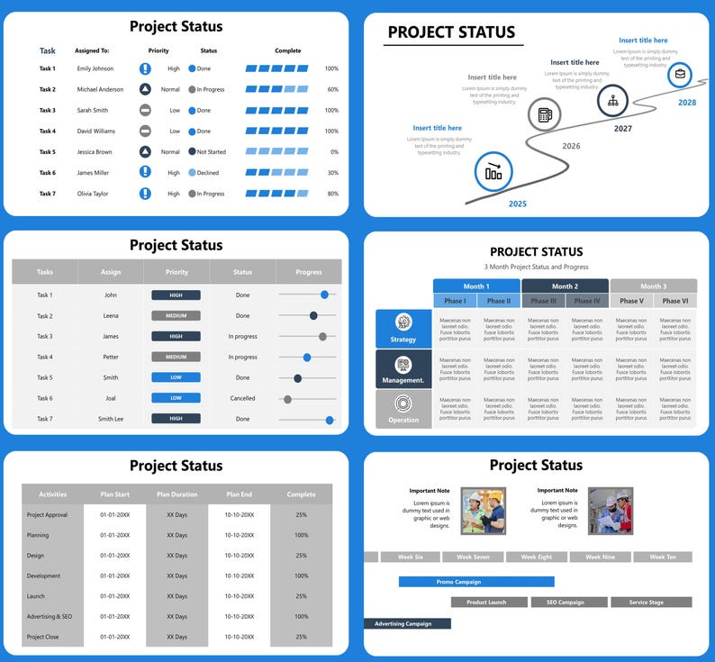 Project Status Powerpoint Template, Project Status Report Template ...