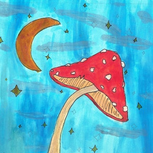 Arte Digital Cogumelo ao Luar