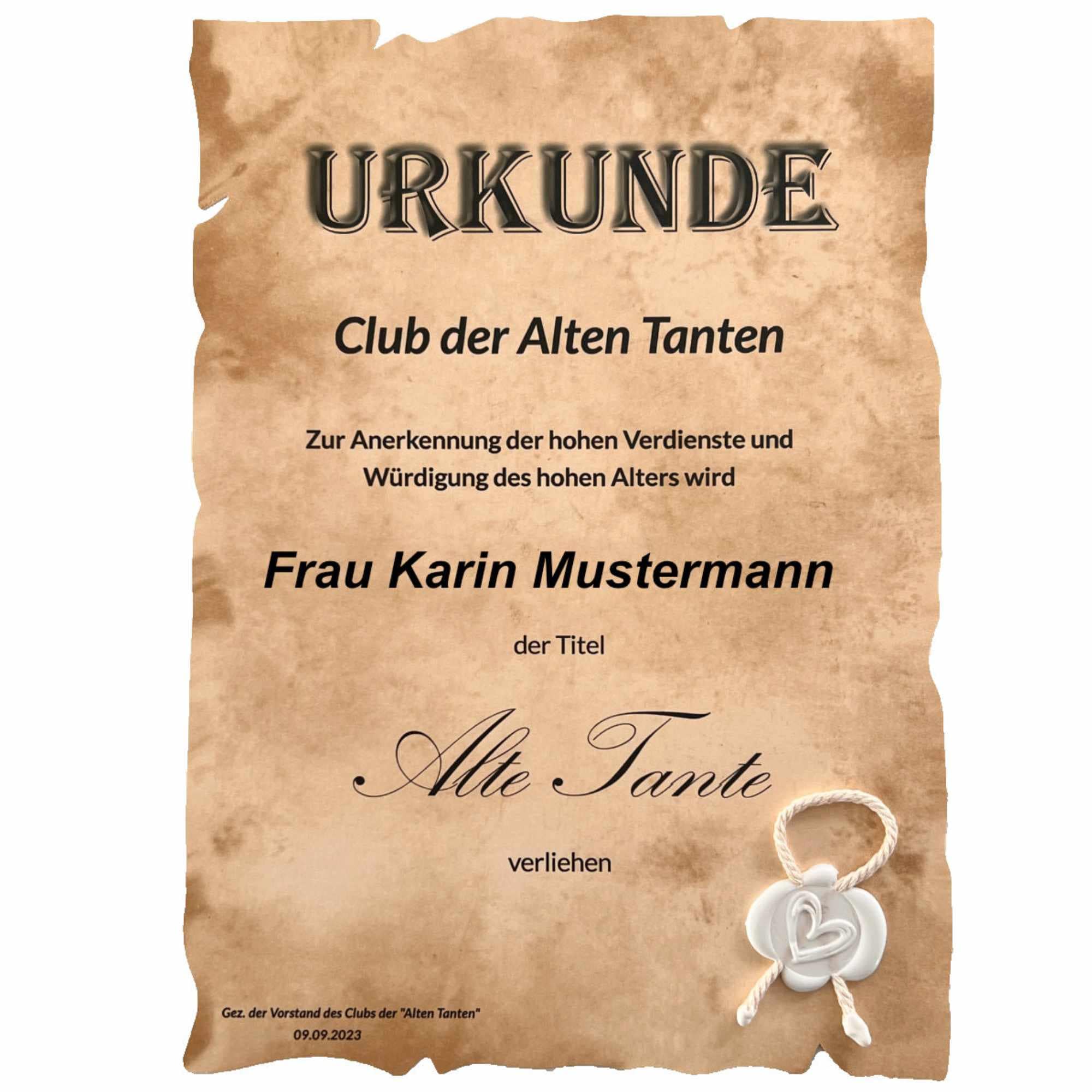 Personalisierte Urkunde im DIN A4 Format mit Wachssiegel Etsy.de