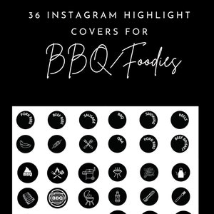 36 BBQ Foodie Instagram Highlight Covers | Sofort Download