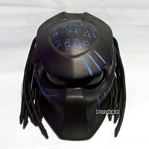 Predator Motorcycle Custom Helmet Blue Crack (Dot Ece Certified)