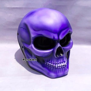 New Skull Motorcycle Helmet Classic Purple (Dot Ece Certified)