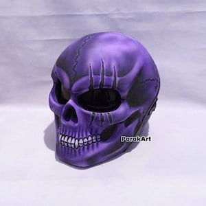 New Arrival Skull Motorcycle Helmet Purple Crack Classic Style (Dot Ece Certified)