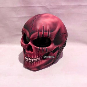 New Arrival Skull Motorcycle Helmet Red Crack Classic Style (Dot Ece Certified)