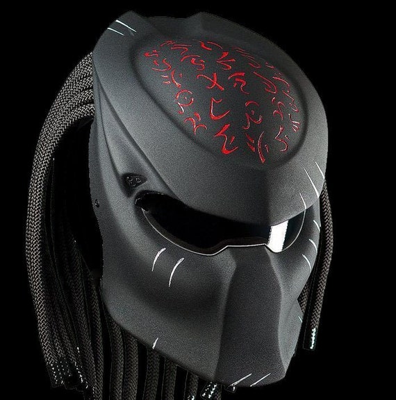 Custom Predator Motorcycle Helmet Black Blood Style (dot Ece
