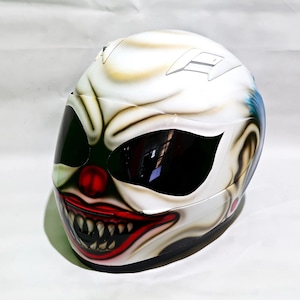 Custom Motorcyle Helmet Clown Hair Blue Style (Dot Ece Certified)