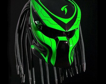Helmet Predator Custom Green Line (Dot Ece Certified)
