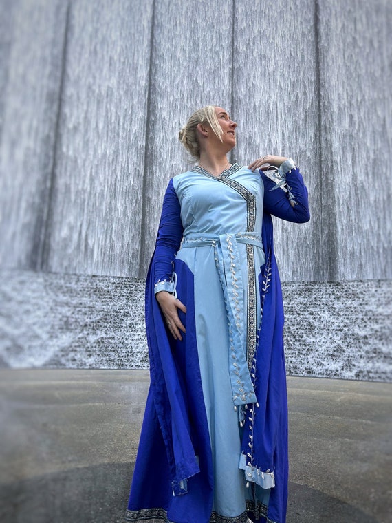 Blue Renaissance Gown, the Blue Lady, Fantasy Elven Gown, Medieval