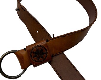 Linea Pelle leather big buckle brown belt size M festive minimalist boho Linea Pelle | Accessories | Linea Pelle Woven Leather Belt  main image 2