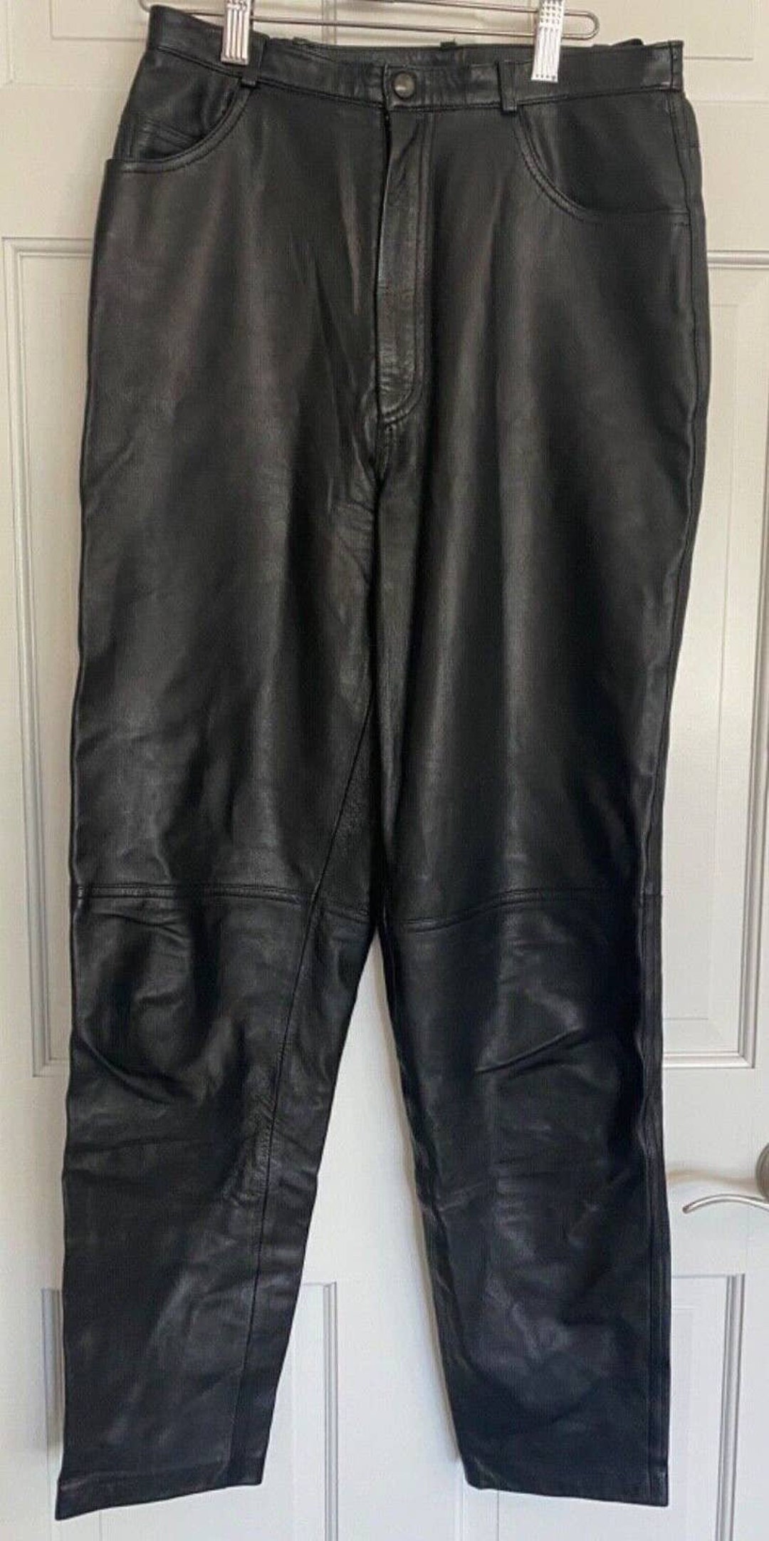 VINTAGE Nancy Heller Genuine Leather Elastic Waist High Rise - Etsy