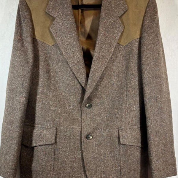 VTG Pendleton Woolen Mills Western Tweed Blazer Pure Vigin Wool 40R Jacket USA