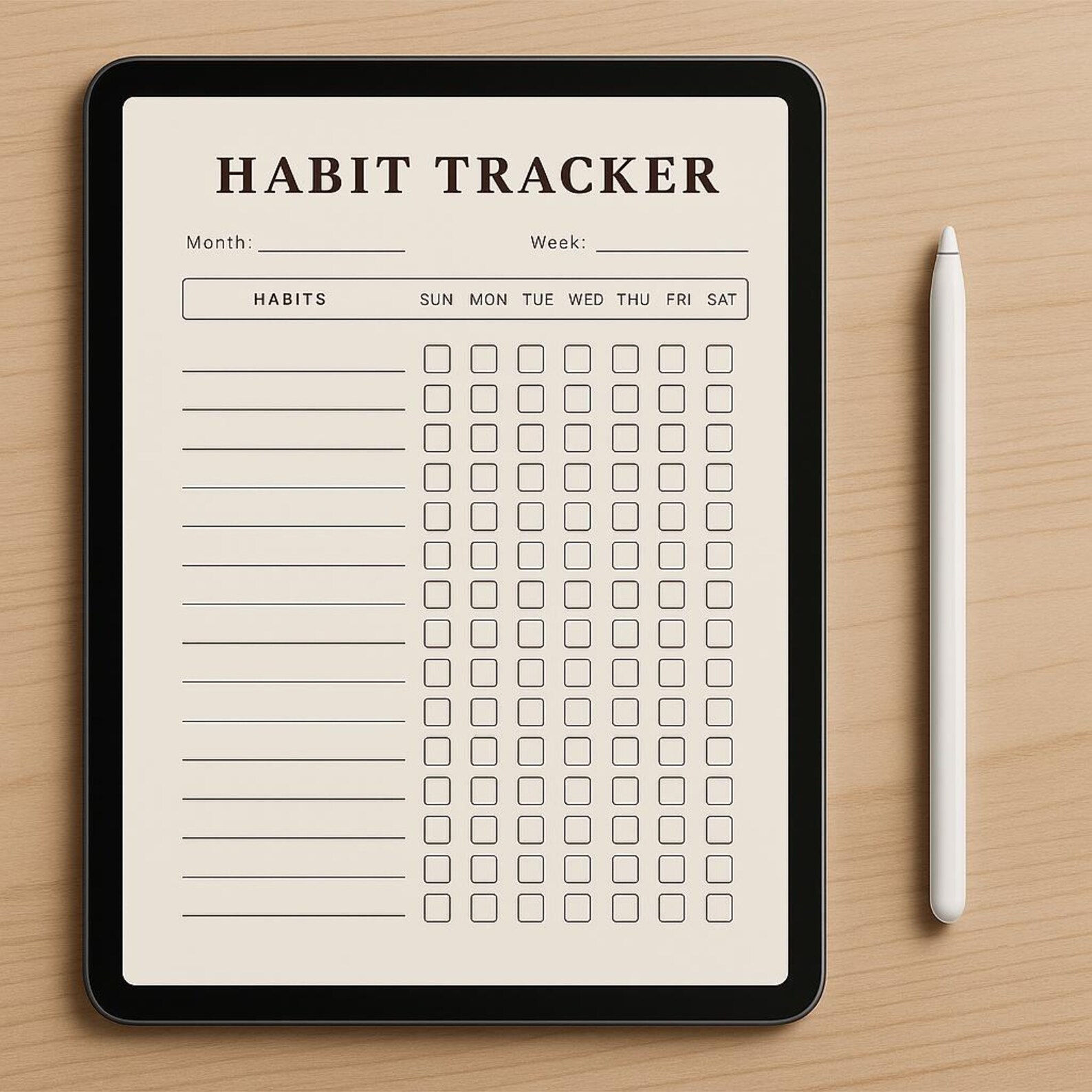 Minimalist Habit Tracker Printable | Daily Habit Tracker PDF | Wellness ...