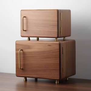 Portagioie in legno di noce con cassetti, organizer per gioielli vintage, regali per anniversario, portagioie grande, regalo per sorella, regalo di coppia