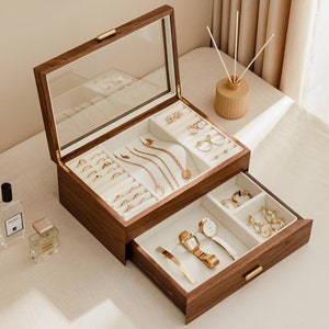 LARGE JEWELRY BOX Wooden Jewelry Organizer Box for Women Girls