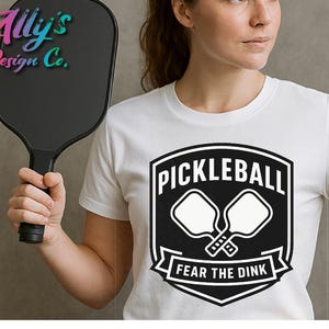 Pickleball Craignez l'encre PNG | Conception de chemise de pickleball style rétro des années 70 | Sublimation ou transfert DTG | Fichier Clipart Pickleball vintage