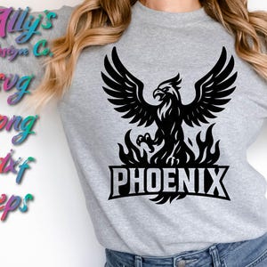 Phoenix-mascottelogo SVG-png-bestand | Teamshirts | Vetgedrukte clipart | Fantasie tattoo-stijl vector | Stickerontwerp beker voor laptop | Cricut & Glowforge