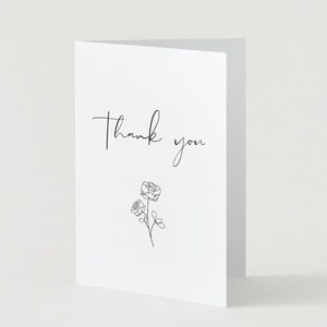 Carte de remerciement fleur simple