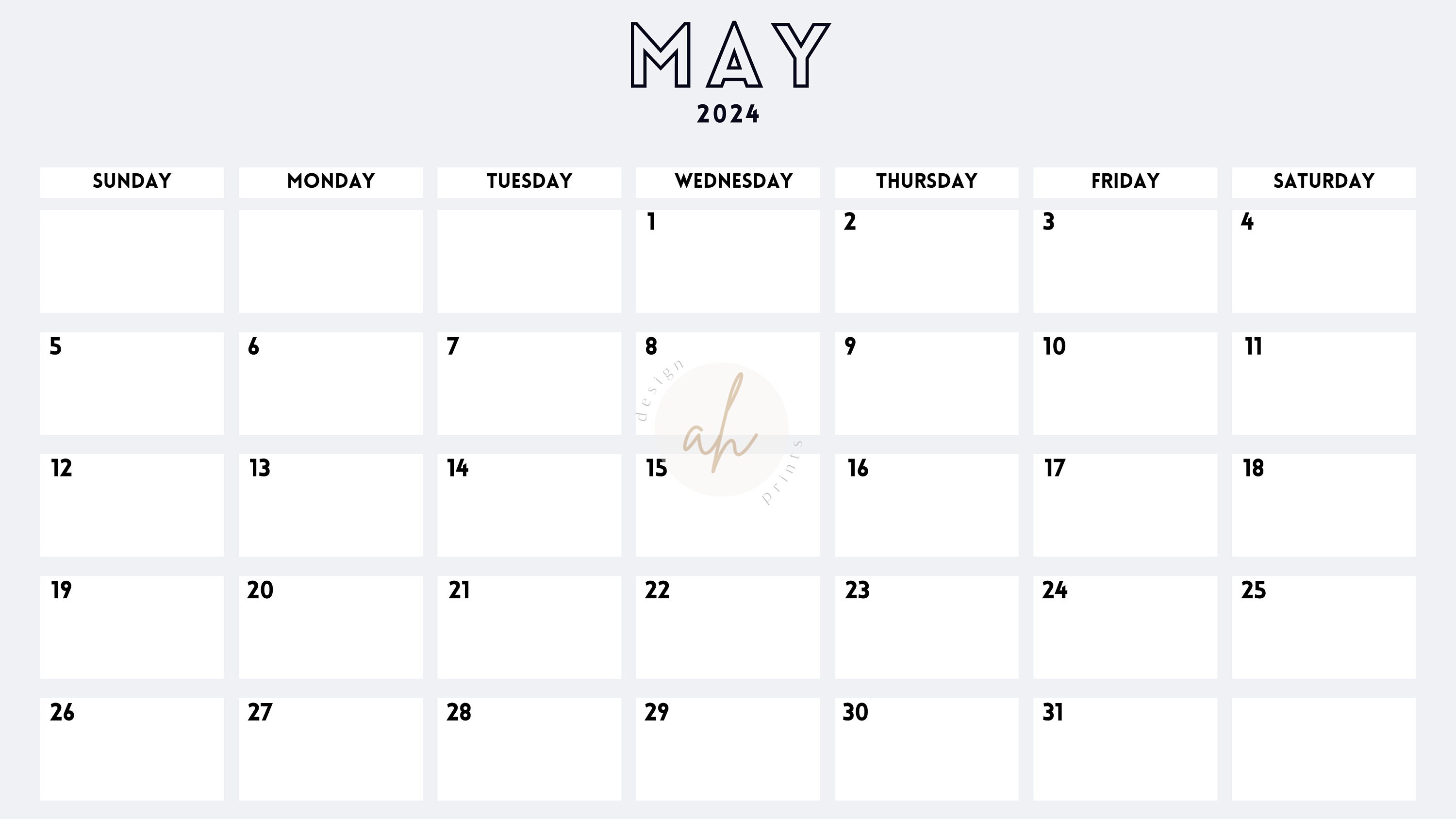 Printable 2024 Calendar Black and Gray Etsy