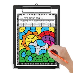 Spring Division Color by Number Worksheets - Etsy