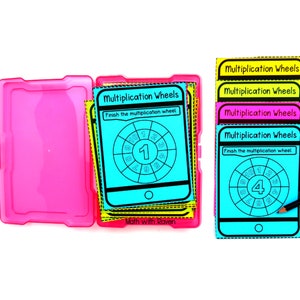 Multiplication Wheel Task Cards | Printable PDF Multiplication Table | Fun Multiplication Activities for 3rd Grade Math Centers | Fun Math